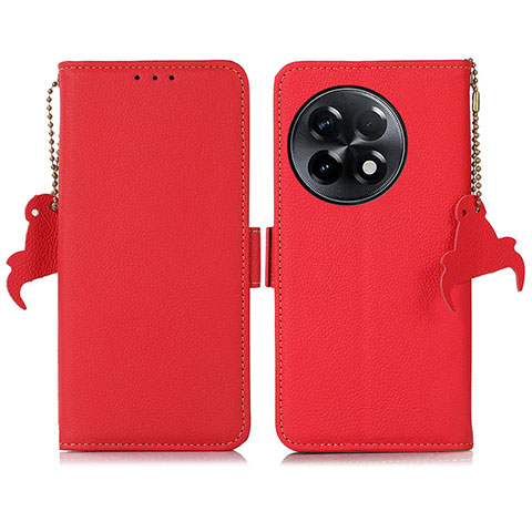 Custodia Portafoglio In Pelle Cover con Supporto B01H per OnePlus 11R 5G Rosso