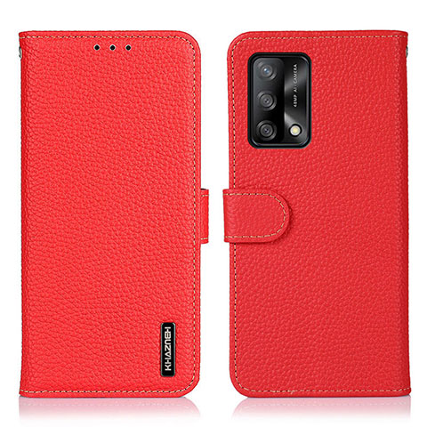 Custodia Portafoglio In Pelle Cover con Supporto B01H per Oppo F19 Rosso