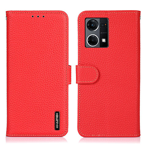 Custodia Portafoglio In Pelle Cover con Supporto B01H per Oppo F21 Pro 4G Rosso