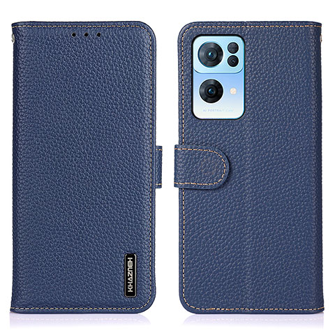 Custodia Portafoglio In Pelle Cover con Supporto B01H per Oppo Reno7 Pro 5G Blu