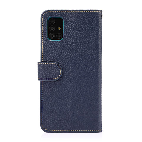 Custodia Portafoglio In Pelle Cover con Supporto B01H per Samsung Galaxy A51 4G Blu