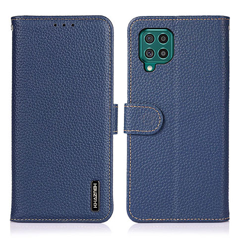 Custodia Portafoglio In Pelle Cover con Supporto B01H per Samsung Galaxy F62 5G Blu
