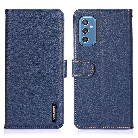 Custodia Portafoglio In Pelle Cover con Supporto B01H per Samsung Galaxy M52 5G Blu