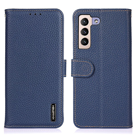 Custodia Portafoglio In Pelle Cover con Supporto B01H per Samsung Galaxy S22 5G Blu