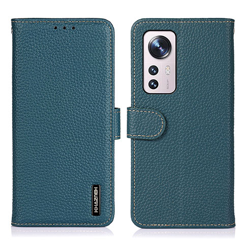 Custodia Portafoglio In Pelle Cover con Supporto B01H per Xiaomi Mi 12S Pro 5G Verde