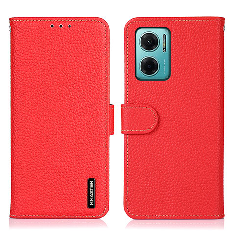 Custodia Portafoglio In Pelle Cover con Supporto B01H per Xiaomi Redmi 10 5G Rosso