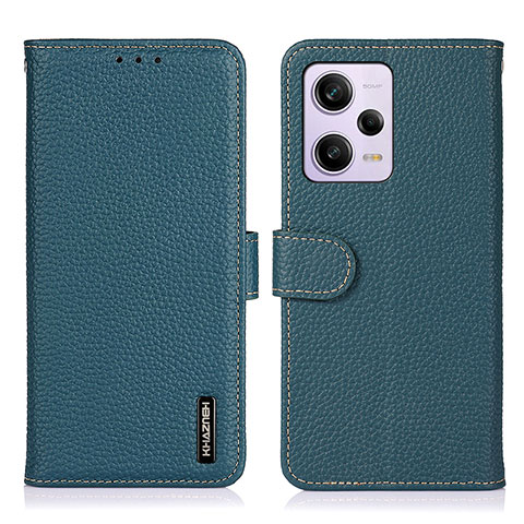 Custodia Portafoglio In Pelle Cover con Supporto B01H per Xiaomi Redmi Note 12 Pro 5G Verde