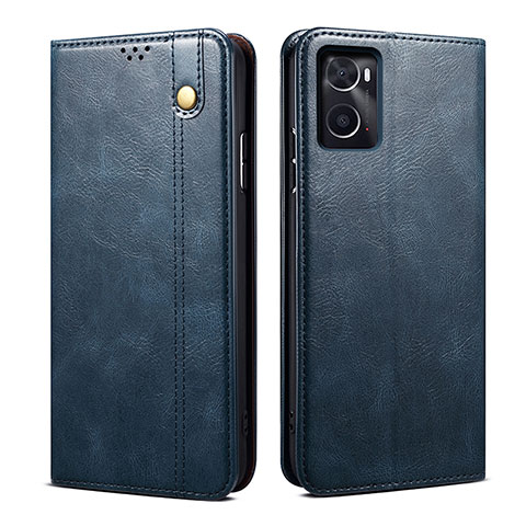 Custodia Portafoglio In Pelle Cover con Supporto B01S per Oppo A76 Blu