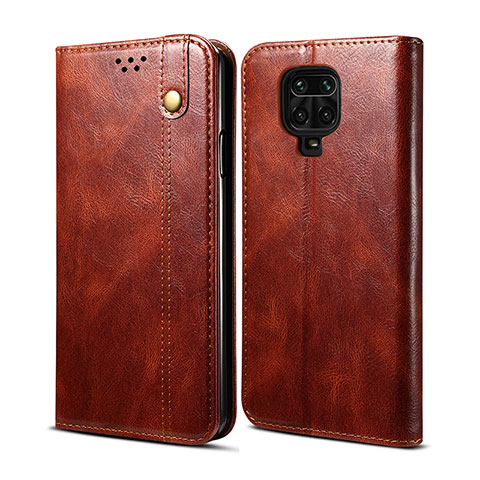 Custodia Portafoglio In Pelle Cover con Supporto B01S per Xiaomi Redmi Note 9 Pro Marrone