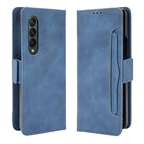 Custodia Portafoglio In Pelle Cover con Supporto B01Y per Samsung Galaxy Z Fold4 5G Blu