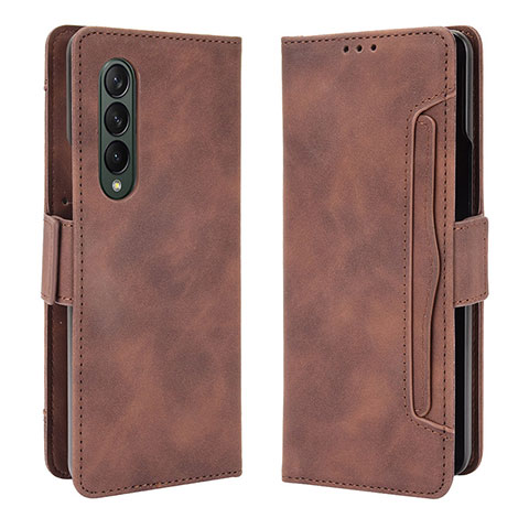 Custodia Portafoglio In Pelle Cover con Supporto B01Y per Samsung Galaxy Z Fold4 5G Marrone