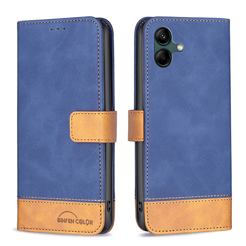 Custodia Portafoglio In Pelle Cover con Supporto B02F per Samsung Galaxy M04 Blu