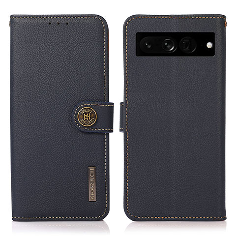 Custodia Portafoglio In Pelle Cover con Supporto B02H per Google Pixel 7 Pro 5G Blu
