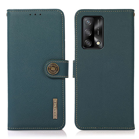 Custodia Portafoglio In Pelle Cover con Supporto B02H per Oppo A95 4G Verde