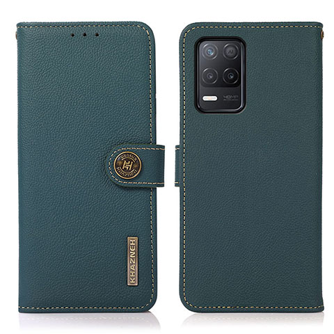 Custodia Portafoglio In Pelle Cover con Supporto B02H per Realme 8 5G Verde
