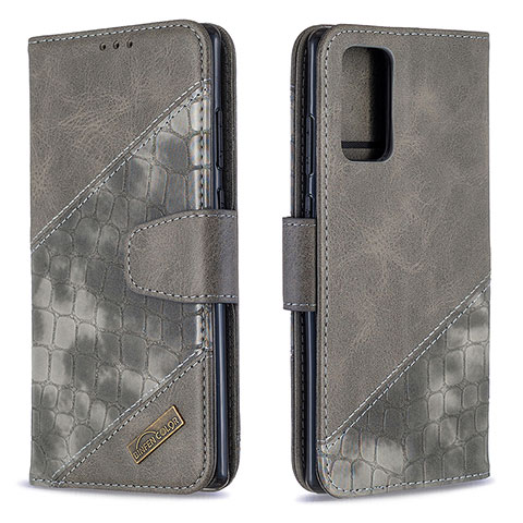 Custodia Portafoglio In Pelle Cover con Supporto B03F per Samsung Galaxy Note 20 5G Grigio Scuro