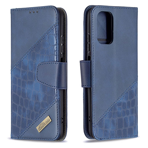 Custodia Portafoglio In Pelle Cover con Supporto B03F per Xiaomi Redmi Note 10S 4G Blu