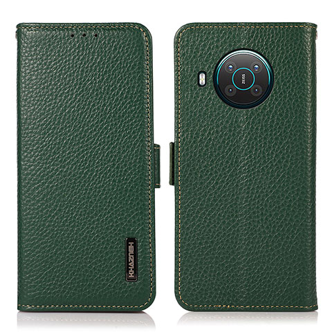 Custodia Portafoglio In Pelle Cover con Supporto B03H per Nokia X20 Verde