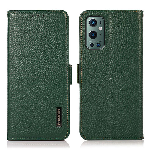 Custodia Portafoglio In Pelle Cover con Supporto B03H per OnePlus 9 Pro 5G Verde