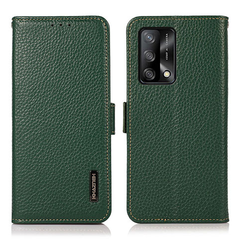 Custodia Portafoglio In Pelle Cover con Supporto B03H per Oppo F19s Verde