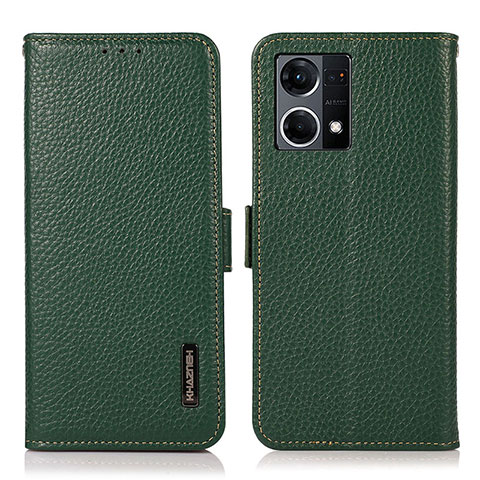 Custodia Portafoglio In Pelle Cover con Supporto B03H per Oppo F21 Pro 4G Verde