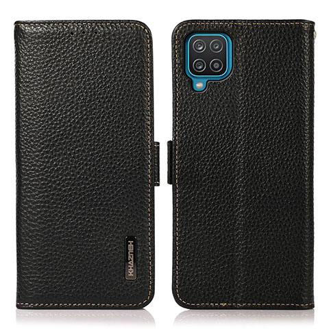 Custodia Portafoglio In Pelle Cover con Supporto B03H per Samsung Galaxy A12 5G Nero