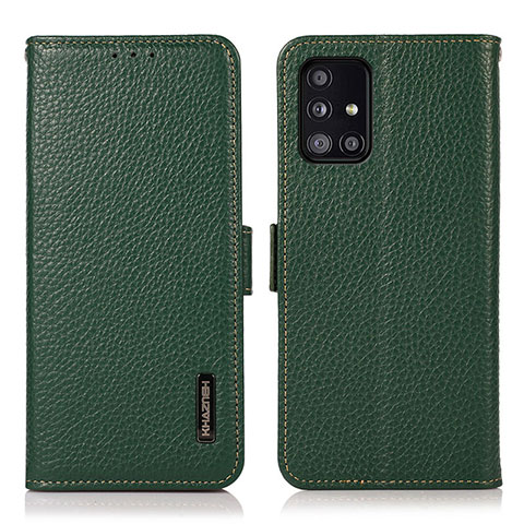 Custodia Portafoglio In Pelle Cover con Supporto B03H per Samsung Galaxy A51 4G Verde