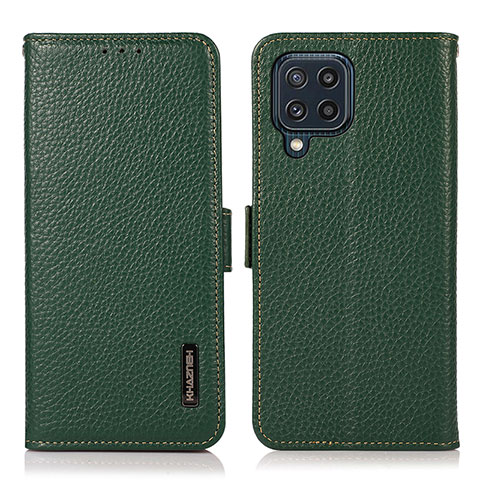 Custodia Portafoglio In Pelle Cover con Supporto B03H per Samsung Galaxy M32 4G Verde