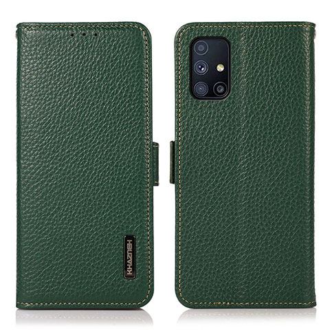 Custodia Portafoglio In Pelle Cover con Supporto B03H per Samsung Galaxy M51 Verde
