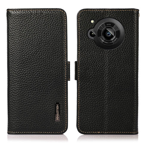 Custodia Portafoglio In Pelle Cover con Supporto B03H per Sharp Aquos R7s Nero