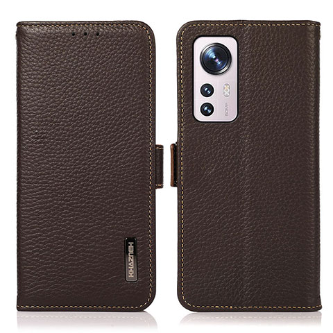 Custodia Portafoglio In Pelle Cover con Supporto B03H per Xiaomi Mi 12 Lite 5G Marrone