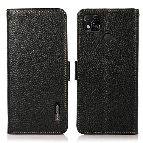 Custodia Portafoglio In Pelle Cover con Supporto B03H per Xiaomi Redmi 9 India Nero