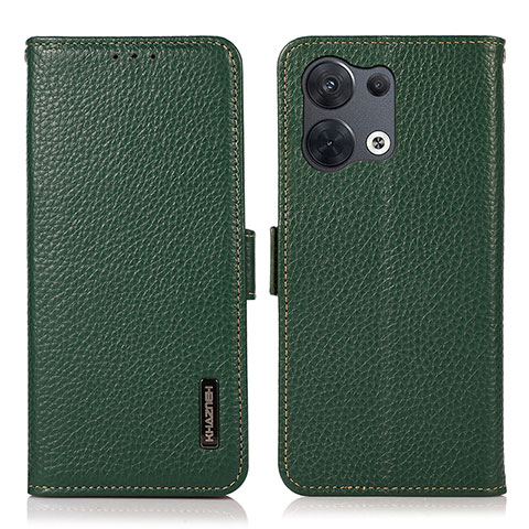 Custodia Portafoglio In Pelle Cover con Supporto B03H per Xiaomi Redmi Note 13 Pro 5G Verde
