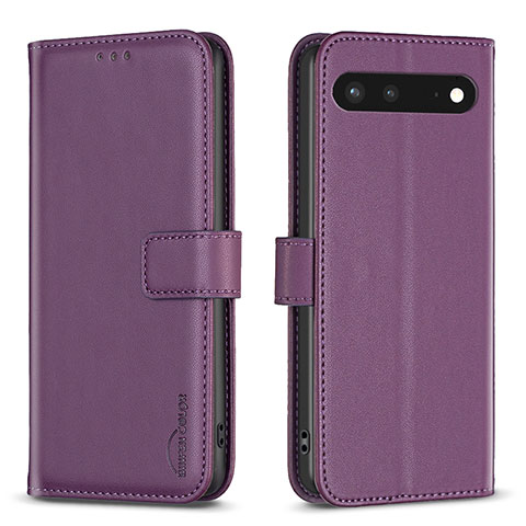 Custodia Portafoglio In Pelle Cover con Supporto B04F per Google Pixel 7 5G Viola