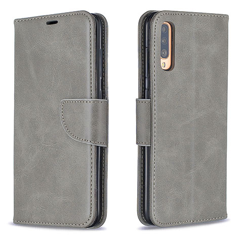 Custodia Portafoglio In Pelle Cover con Supporto B04F per Samsung Galaxy A70 Grigio