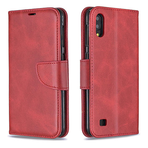 Custodia Portafoglio In Pelle Cover con Supporto B04F per Samsung Galaxy M10 Rosso