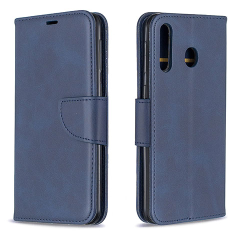 Custodia Portafoglio In Pelle Cover con Supporto B04F per Samsung Galaxy M30 Blu