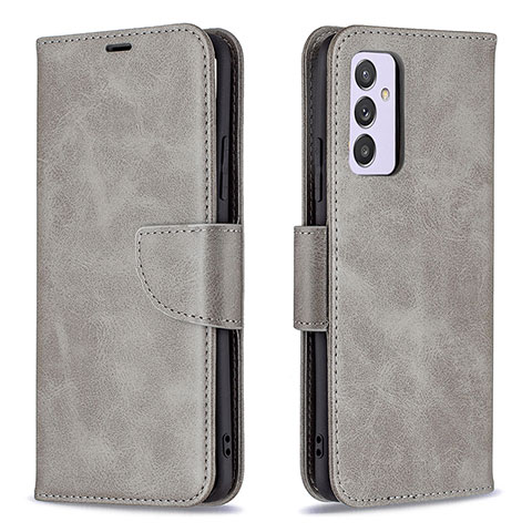 Custodia Portafoglio In Pelle Cover con Supporto B04F per Samsung Galaxy Quantum2 5G Grigio