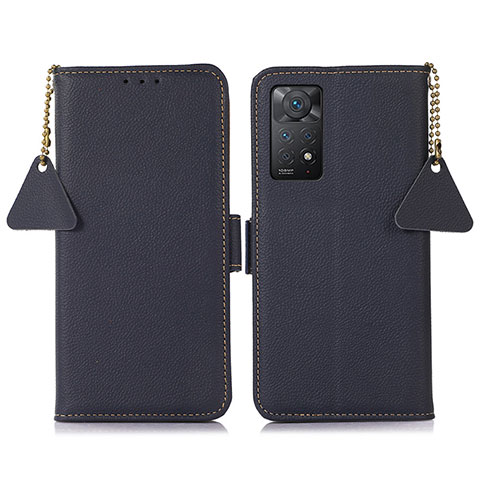 Custodia Portafoglio In Pelle Cover con Supporto B04H per Xiaomi Redmi Note 11 Pro 4G Blu