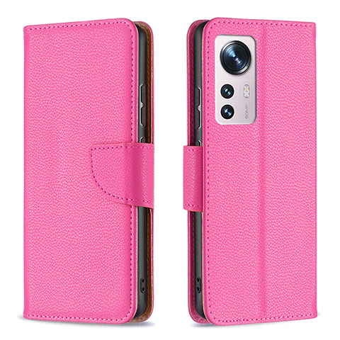 Custodia Portafoglio In Pelle Cover con Supporto B05F per Xiaomi Mi 12S 5G Rosa Caldo