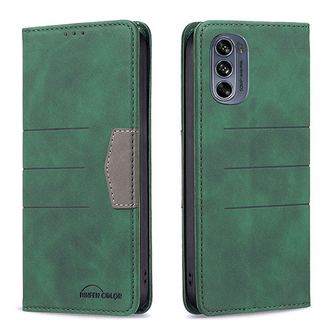 Custodia Portafoglio In Pelle Cover con Supporto B06F per Motorola Moto G62 5G Verde