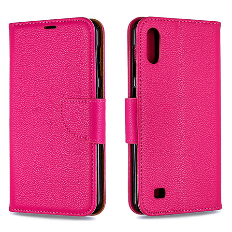 Custodia Portafoglio In Pelle Cover con Supporto B06F per Samsung Galaxy A10 Rosa Caldo