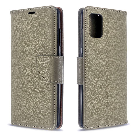 Custodia Portafoglio In Pelle Cover con Supporto B06F per Samsung Galaxy A51 4G Grigio