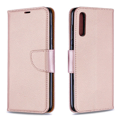 Custodia Portafoglio In Pelle Cover con Supporto B06F per Samsung Galaxy A70 Oro Rosa