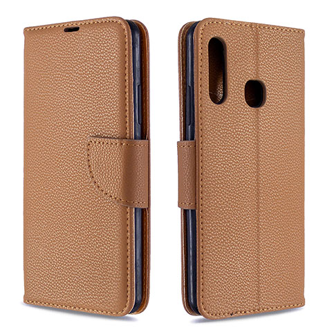 Custodia Portafoglio In Pelle Cover con Supporto B06F per Samsung Galaxy A70E Marrone