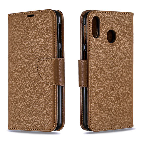 Custodia Portafoglio In Pelle Cover con Supporto B06F per Samsung Galaxy M20 Marrone