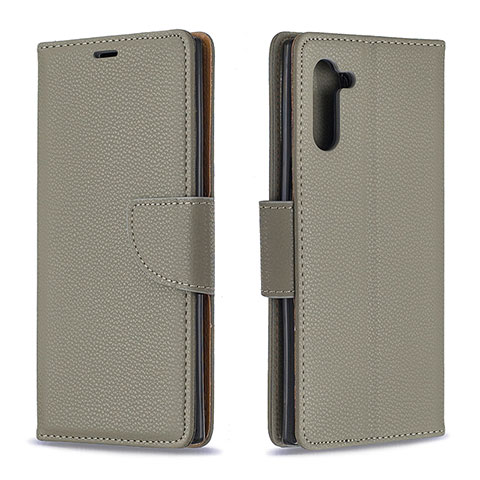 Custodia Portafoglio In Pelle Cover con Supporto B06F per Samsung Galaxy Note 10 5G Grigio