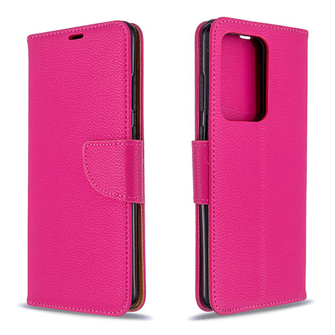Custodia Portafoglio In Pelle Cover con Supporto B06F per Samsung Galaxy S20 Plus 5G Rosa Caldo