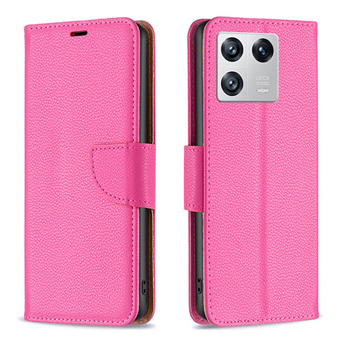 Custodia Portafoglio In Pelle Cover con Supporto B06F per Xiaomi Mi 13 Pro 5G Rosa Caldo