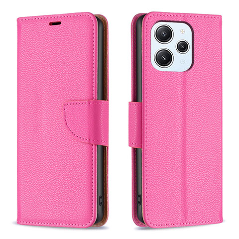 Custodia Portafoglio In Pelle Cover con Supporto B06F per Xiaomi Redmi 12 4G Rosa Caldo